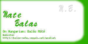 mate balas business card