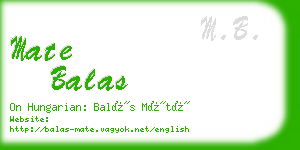 mate balas business card